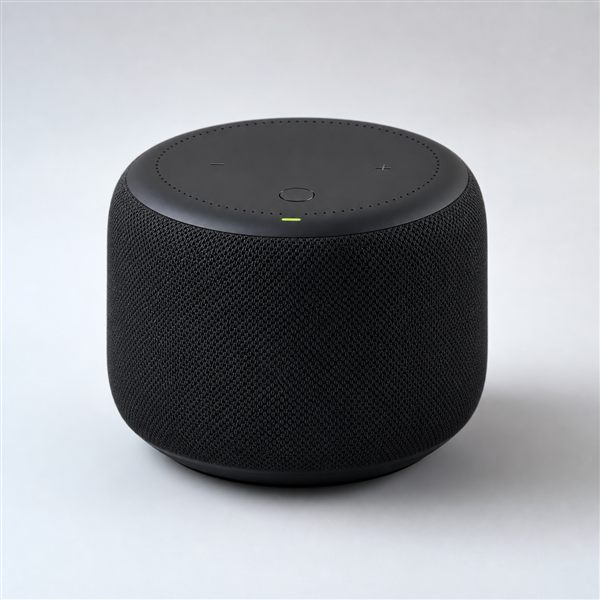 Black smart home speaker